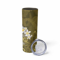 Gold Polynesian Tribal Frangipani Tropical Vibe Skinny Tumbler LT14 - Polynesian Pride