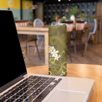 Gold Polynesian Tribal Frangipani Tropical Vibe Skinny Tumbler LT14 - Polynesian Pride