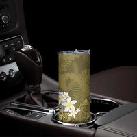 Gold Polynesian Tribal Frangipani Tropical Vibe Skinny Tumbler LT14 - Polynesian Pride