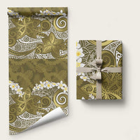 Gold Polynesian Tribal Frangipani Tropical Vibe Wrapping Paper LT14 58" × 23" Gold - Polynesian Pride