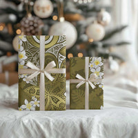 Gold Polynesian Tribal Frangipani Tropical Vibe Wrapping Paper LT14 - Polynesian Pride