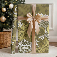 Gold Polynesian Tribal Frangipani Tropical Vibe Wrapping Paper LT14 - Polynesian Pride