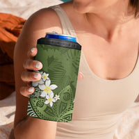 Green Polynesian Tribal Frangipani Tropical Vibe 4 in 1 Can Cooler Tumbler LT14 - Polynesian Pride