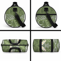 Green Polynesian Tribal Frangipani Tropical Vibe Duffle Bag LT14 - Polynesian Pride