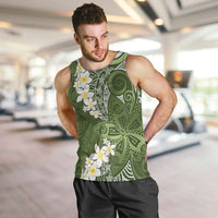 Green Polynesian Tribal Frangipani Tropical Vibe Men Tank Top