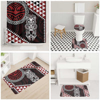 Red Aotearoa Niho Taniwha Bathroom Set Maori Mythology Tooth - Taniko Motifs - Polynesian Pride