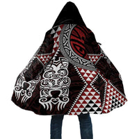 Red Aotearoa Niho Taniwha Cloak Maori Mythology Tooth - Taniko Motifs - Polynesian Pride