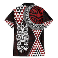 Red Aotearoa Niho Taniwha Family Matching Mermaid Dress and Hawaiian Shirt Maori Mythology Tooth - Taniko Motifs LT14 - Polynesian Pride