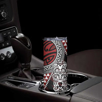 Red Aotearoa Niho Taniwha Skinny Tumbler Maori Mythology Tooth - Taniko Motifs LT14 - Polynesian Pride
