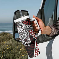 Red Aotearoa Niho Taniwha Tumbler With Handle Maori Mythology Tooth - Taniko Motifs LT14 - Polynesian Pride