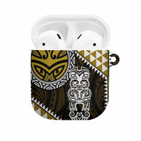Yellow Aotearoa Niho Taniwha AirPods Case Maori Mythology Tooth - Taniko Motifs - Polynesian Pride