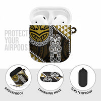 Yellow Aotearoa Niho Taniwha AirPods Case Maori Mythology Tooth - Taniko Motifs - Polynesian Pride