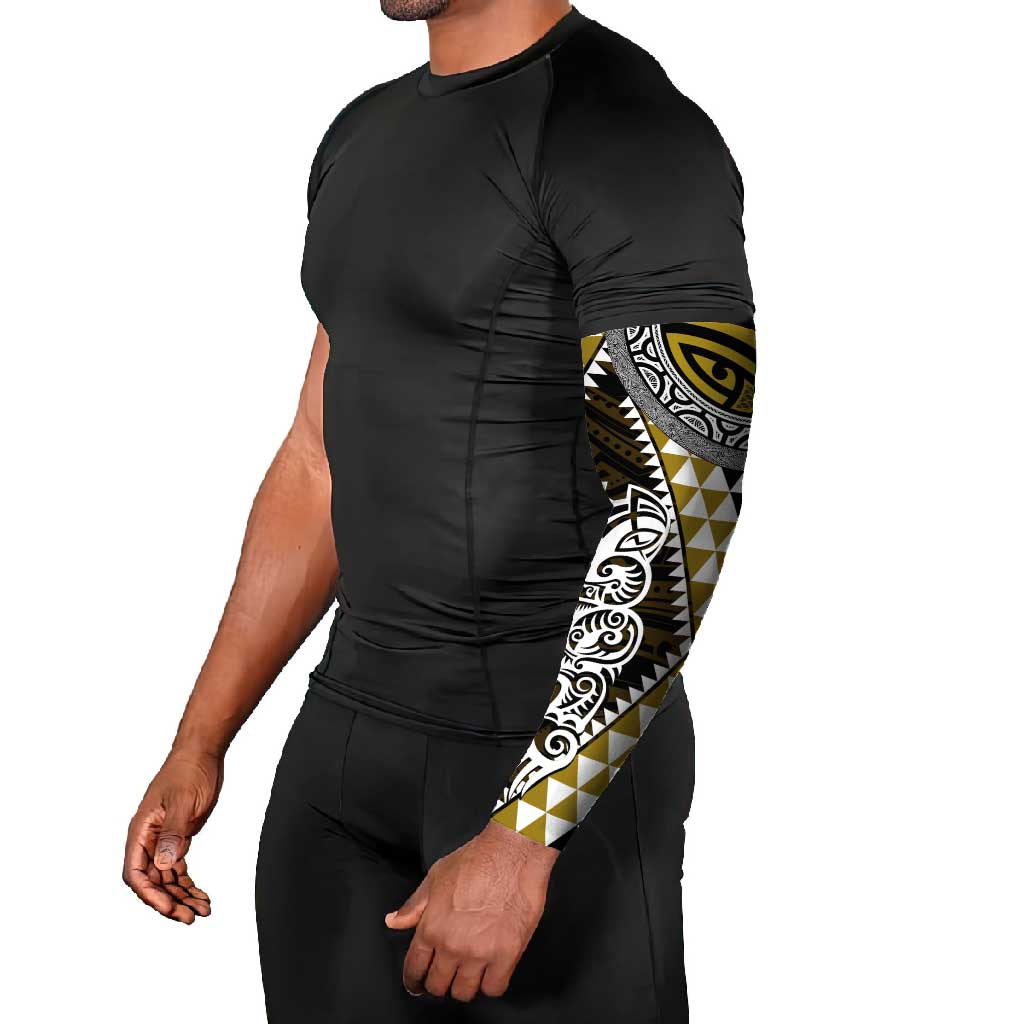 Yellow Aotearoa Niho Taniwha Arm Sleeves Maori Mythology Tooth - Taniko Motifs LT14 - Polynesian Pride