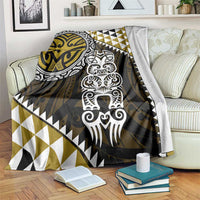 Yellow Aotearoa Niho Taniwha Blanket Maori Mythology Tooth - Taniko Motifs