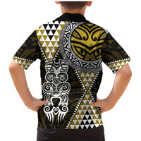 Yellow Aotearoa Niho Taniwha Family Matching Mermaid Dress and Hawaiian Shirt Maori Mythology Tooth - Taniko Motifs LT14 - Polynesian Pride