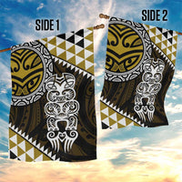 Yellow Aotearoa Niho Taniwha Garden Flag Maori Mythology Tooth - Taniko Motifs