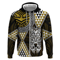 Yellow Aotearoa Niho Taniwha Hoodie Maori Mythology Tooth - Taniko Motifs