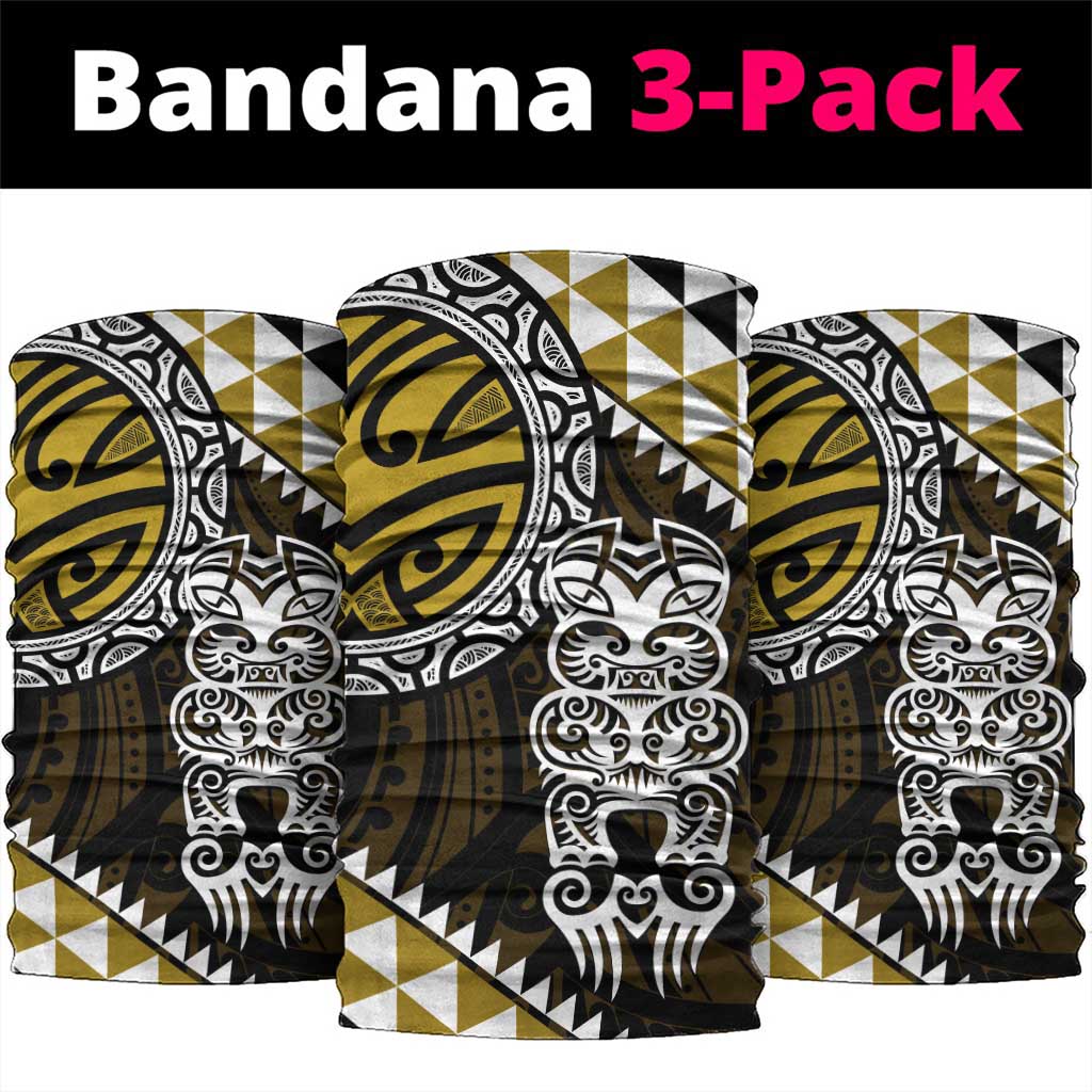 Yellow Aotearoa Niho Taniwha Neck Gaiter Maori Mythology Tooth - Taniko Motifs LT14 package One Size: 25*50cm Yellow - Polynesian Pride