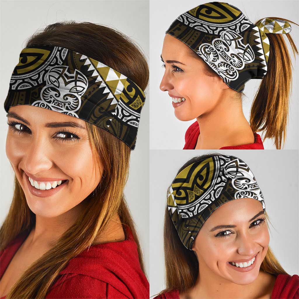 Yellow Aotearoa Niho Taniwha Neck Gaiter Maori Mythology Tooth - Taniko Motifs LT14 - Polynesian Pride