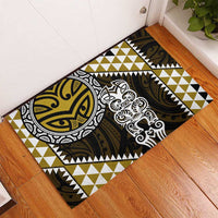 Yellow Aotearoa Niho Taniwha Rubber Doormat Maori Mythology Tooth - Taniko Motifs LT14 - Polynesian Pride