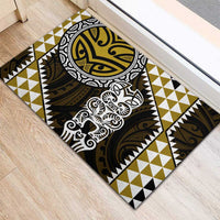 Yellow Aotearoa Niho Taniwha Rubber Doormat Maori Mythology Tooth - Taniko Motifs LT14 - Polynesian Pride