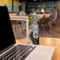 Yellow Aotearoa Niho Taniwha Skinny Tumbler Maori Mythology Tooth - Taniko Motifs LT14 - Polynesian Pride