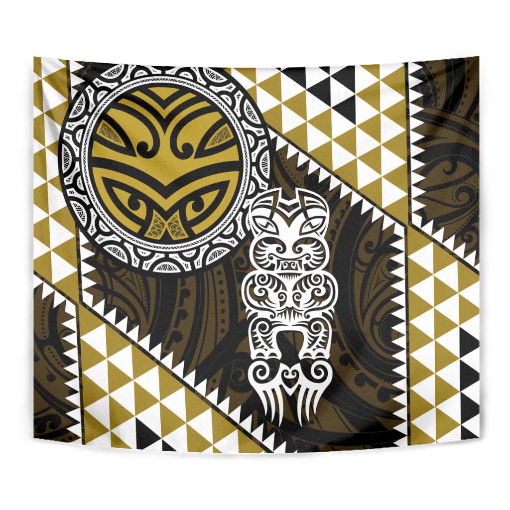 Yellow Aotearoa Niho Taniwha Tapestry Maori Mythology Tooth - Taniko Motifs
