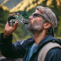 Green Aotearoa Niho Taniwha 4 in 1 Can Cooler Tumbler Maori Mythology Tooth - Taniko Motifs LT14 - Polynesian Pride