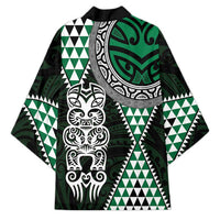 Green Aotearoa Niho Taniwha Kimono Maori Mythology Tooth - Taniko Motifs - Polynesian Pride