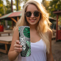 Green Aotearoa Niho Taniwha Skinny Tumbler Maori Mythology Tooth - Taniko Motifs LT14 - Polynesian Pride