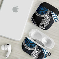 Blue Aotearoa Niho Taniwha AirPods Case Maori Mythology Tooth - Taniko Motifs - Polynesian Pride