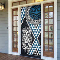 Blue Aotearoa Niho Taniwha Door Cover Maori Mythology Tooth - Taniko Motifs - Polynesian Pride