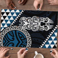 Blue Aotearoa Niho Taniwha Puzzle Maori Mythology Tooth - Taniko Motifs - Polynesian Pride