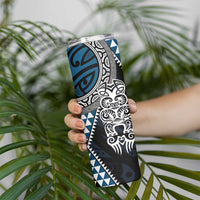 Blue Aotearoa Niho Taniwha Skinny Tumbler Maori Mythology Tooth - Taniko Motifs LT14 - Polynesian Pride