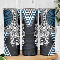 Blue Aotearoa Niho Taniwha Skinny Tumbler Maori Mythology Tooth - Taniko Motifs LT14 - Polynesian Pride