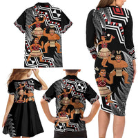 Aotearoa Kapa Haka Family Matching Long Sleeve Bodycon Dress and Hawaiian Shirt 2025 Festival - Traditional Maori Dance LT14 - Polynesian Pride