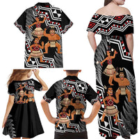 Aotearoa Kapa Haka Family Matching Off Shoulder Maxi Dress and Hawaiian Shirt 2025 Festival - Traditional Maori Dance LT14 - Polynesian Pride