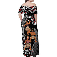 Aotearoa Kapa Haka Family Matching Off Shoulder Maxi Dress and Hawaiian Shirt 2025 Festival - Traditional Maori Dance LT14 - Polynesian Pride