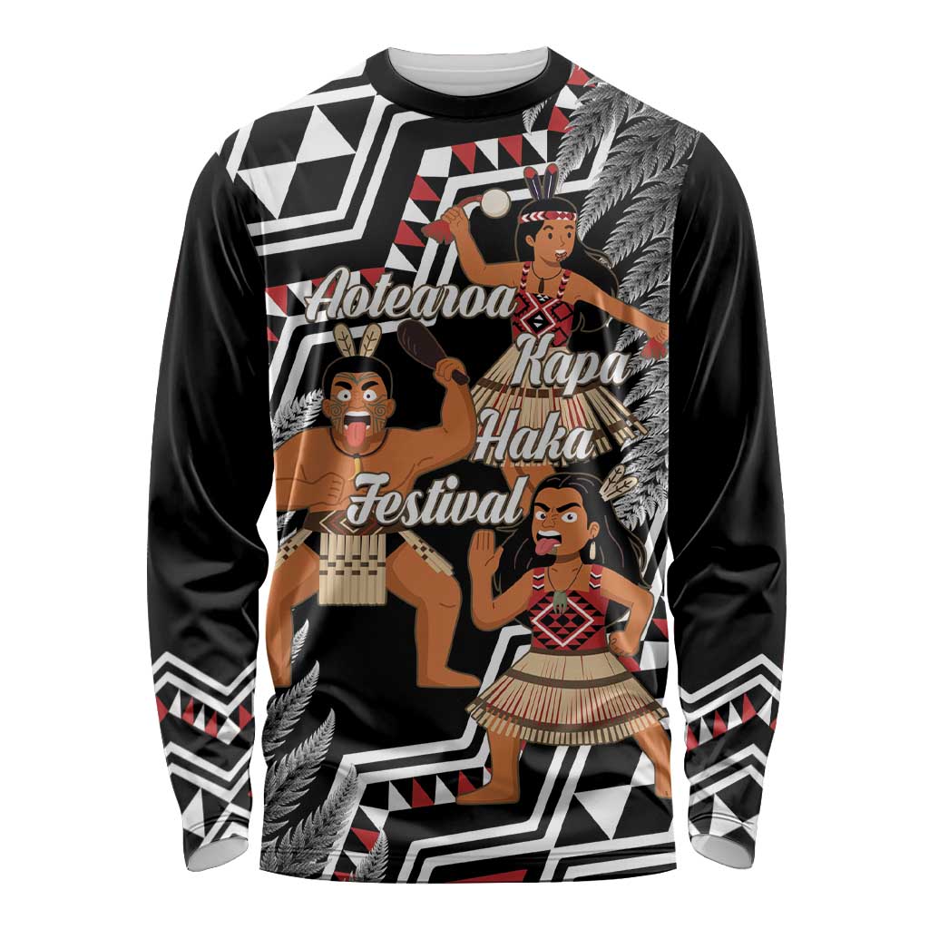 Aotearoa Kapa Haka Long Sleeve Shirt 2025 Festival - Traditional Maori Dance LT14 Unisex Black - Polynesian Pride