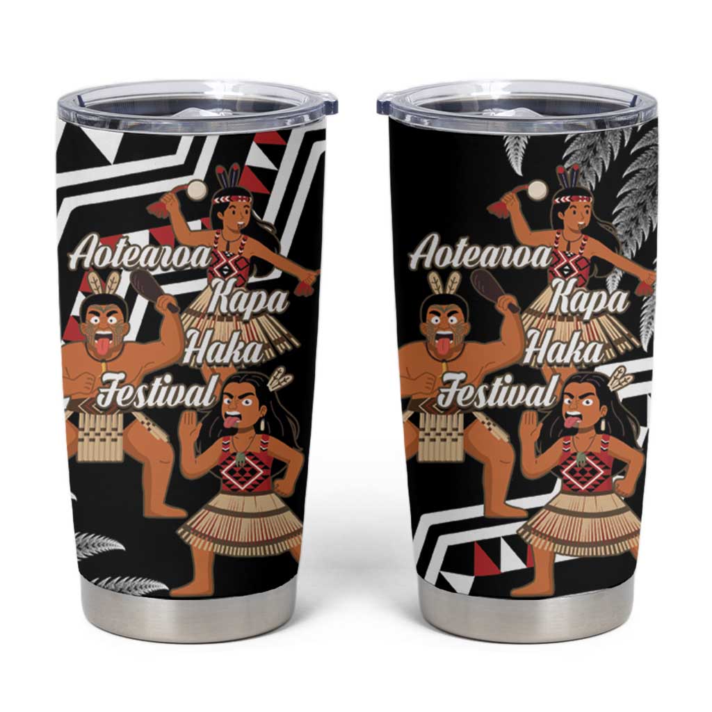 Aotearoa Kapa Haka Tumbler Cup 2025 Festival - Traditional Maori Dance LT14 Black - Polynesian Pride