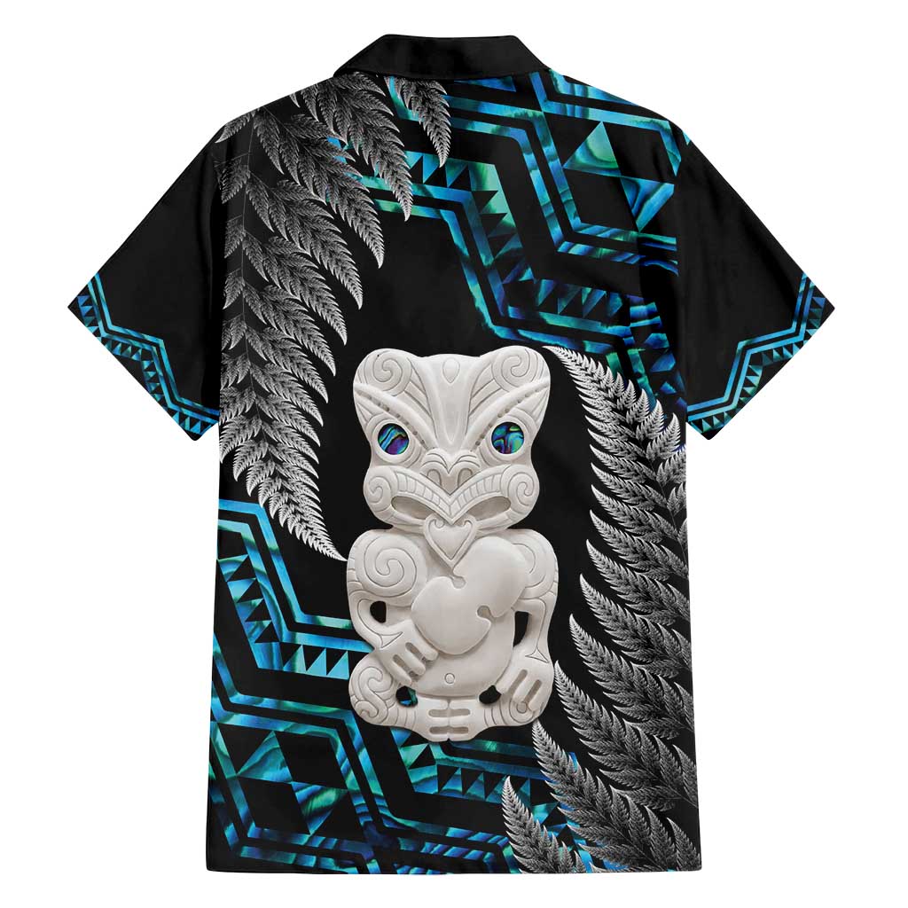 Aotearoa Taniko Paua Shell With Hei Tiki Family Matching Off Shoulder Short Dress and Hawaiian Shirt LT14 - Polynesian Pride