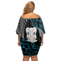 Aotearoa Taniko Paua Shell With Hei Tiki Family Matching Off Shoulder Short Dress and Hawaiian Shirt LT14 - Polynesian Pride