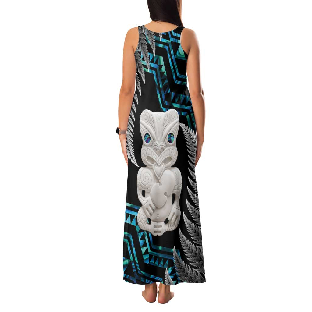 Aotearoa Taniko Paua Shell With Hei Tiki Family Matching Tank Maxi Dress and Hawaiian Shirt LT14 - Polynesian Pride