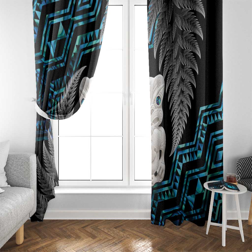 Aotearoa Taniko Paua Shell With Hei Tiki Window Curtain