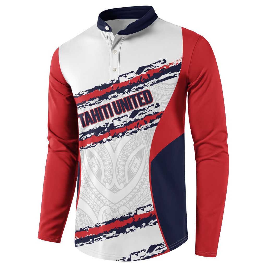 AS Venus Tahiti Football Custom Button Sweatshirt Go Champions Polynesian Pattern