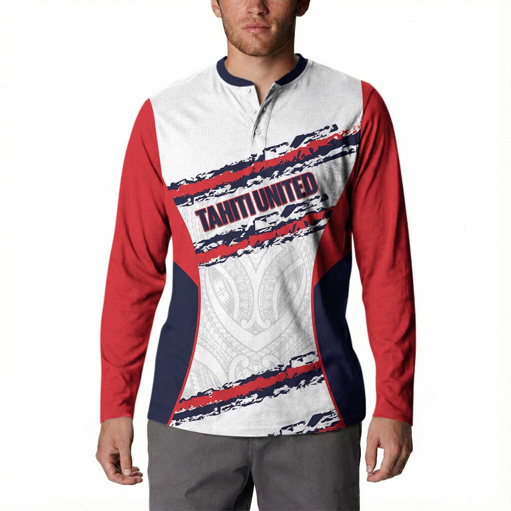 AS Venus Tahiti Football Custom Button Sweatshirt Go Champions Polynesian Pattern