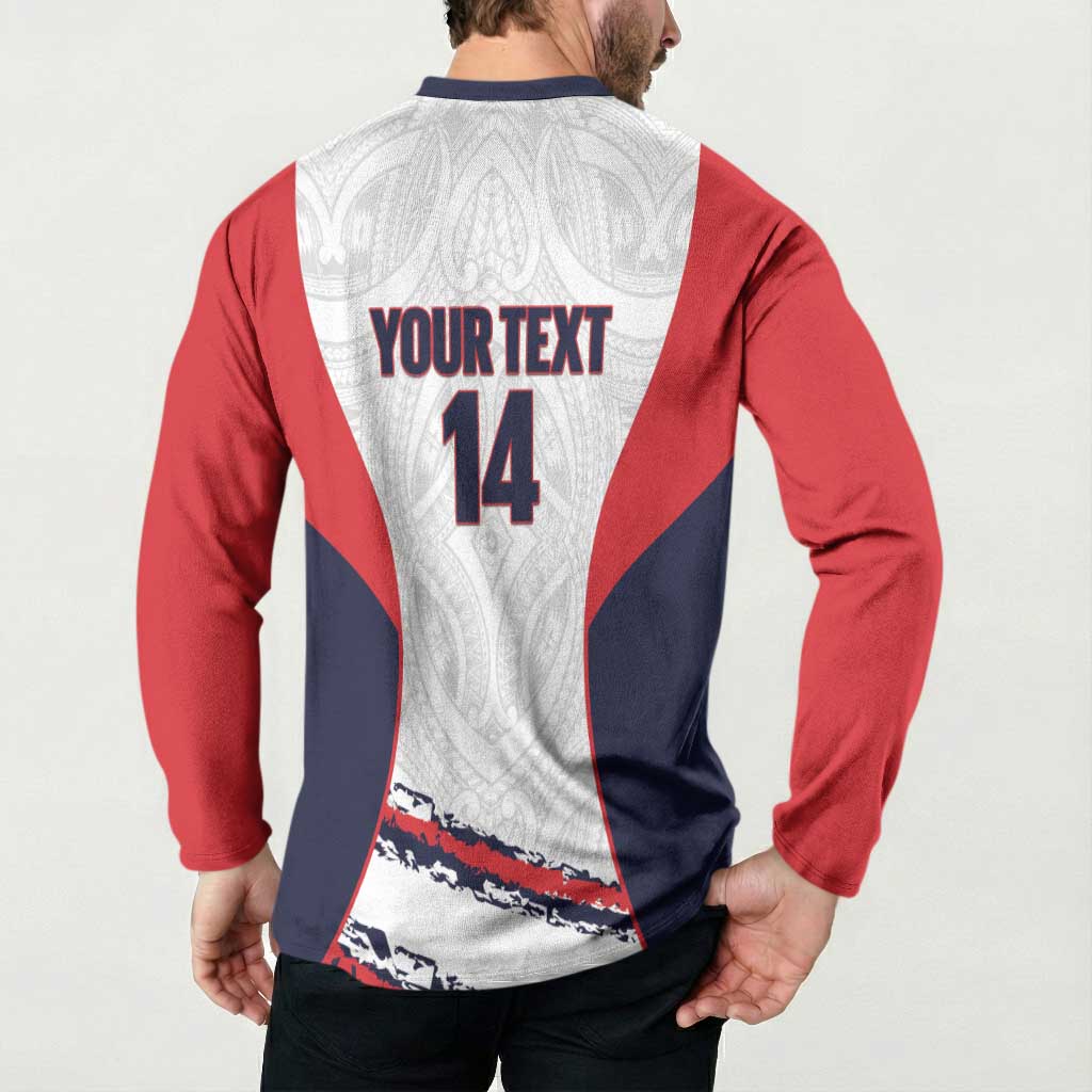 AS Venus Tahiti Football Custom Button Sweatshirt Go Champions Polynesian Pattern