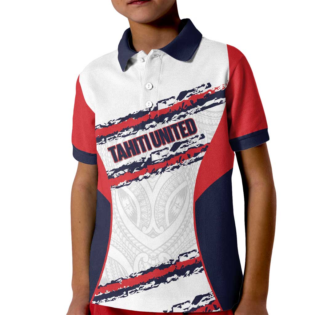 AS Venus Tahiti Football Custom Kid Polo Shirt Go Champions Polynesian Pattern
