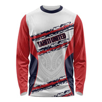 AS Venus Tahiti Football Custom Long Sleeve Shirt Go Champions Polynesian Pattern LT14 Unisex White - Polynesian Pride