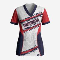 AS Venus Tahiti Football Custom Scrub Top Go Champions Polynesian Pattern